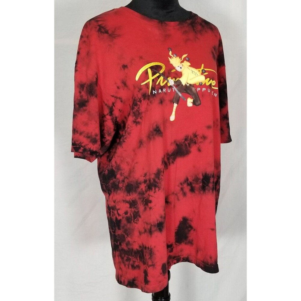 Naruto Shippuden Primitive x Red Black Tie Dye Graphic T-shirt Mens Size Large - Picture 2 of 9